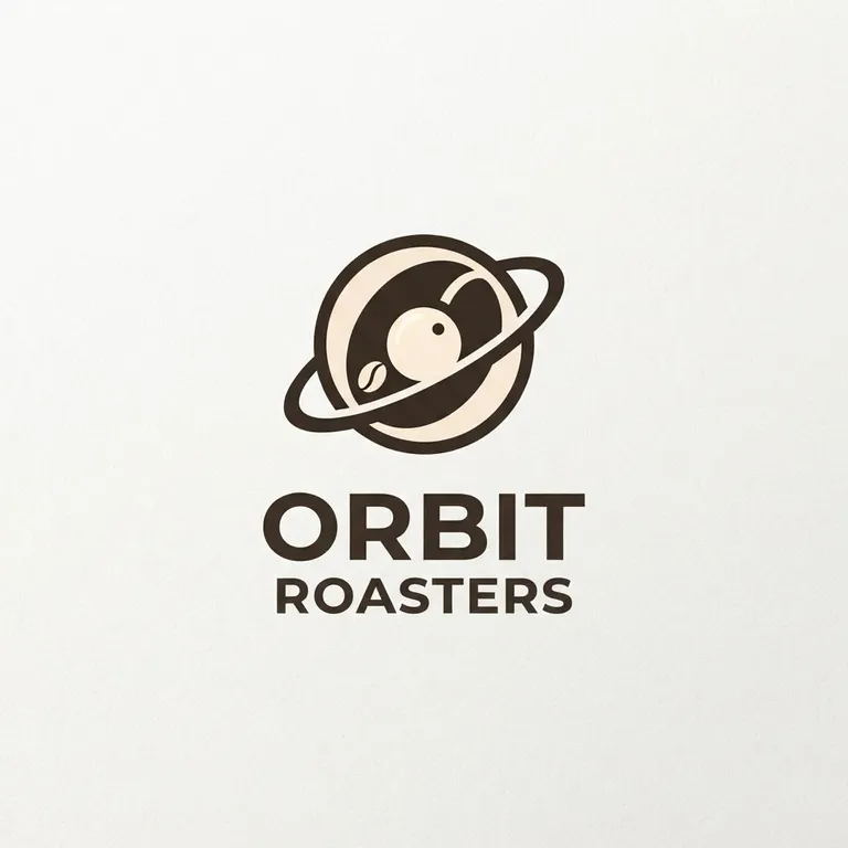 Gemini 3.1 Flash Lite Image (Nano Banana 2 Lite)’s picture for “A minimalist logo for a coffee brand called "Orbit Roasters", flat vector, two colours, the name clearly lettered”
