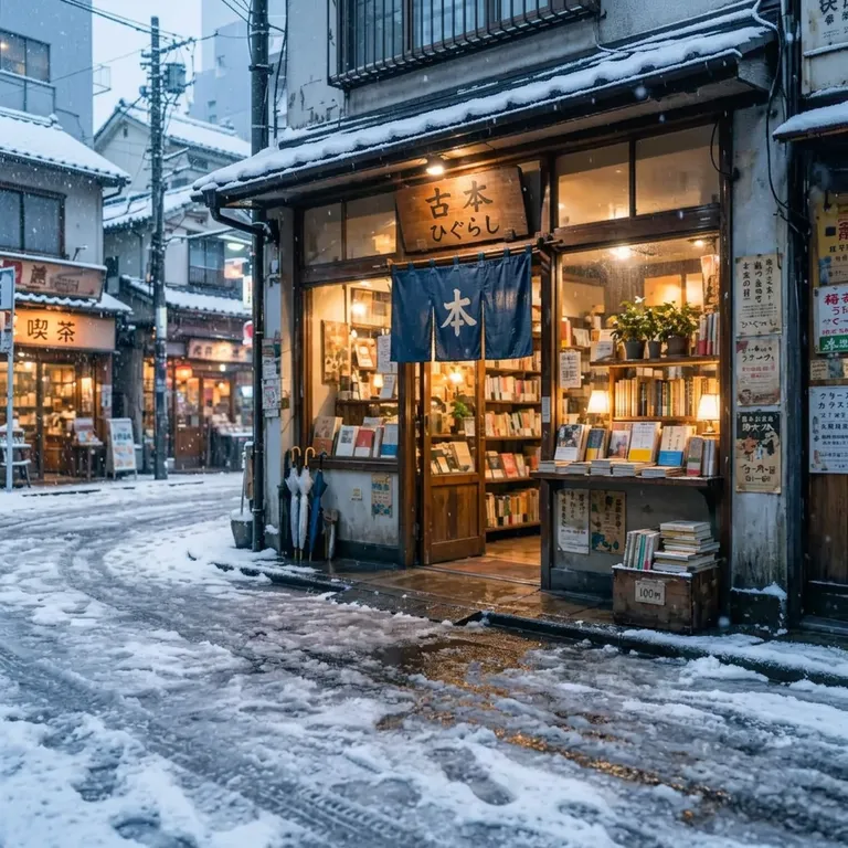 The bookshop in snow, edited by Gemini Nano Banana 2.1