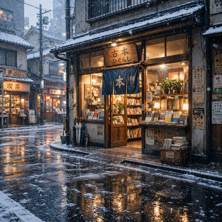 The bookshop in snow, edited by MAI-Image-2.6