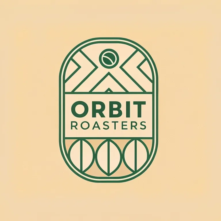 Recraft V3’s picture for “A minimalist logo for a coffee brand called "Orbit Roasters", flat vector, two colours, the name clearly lettered”