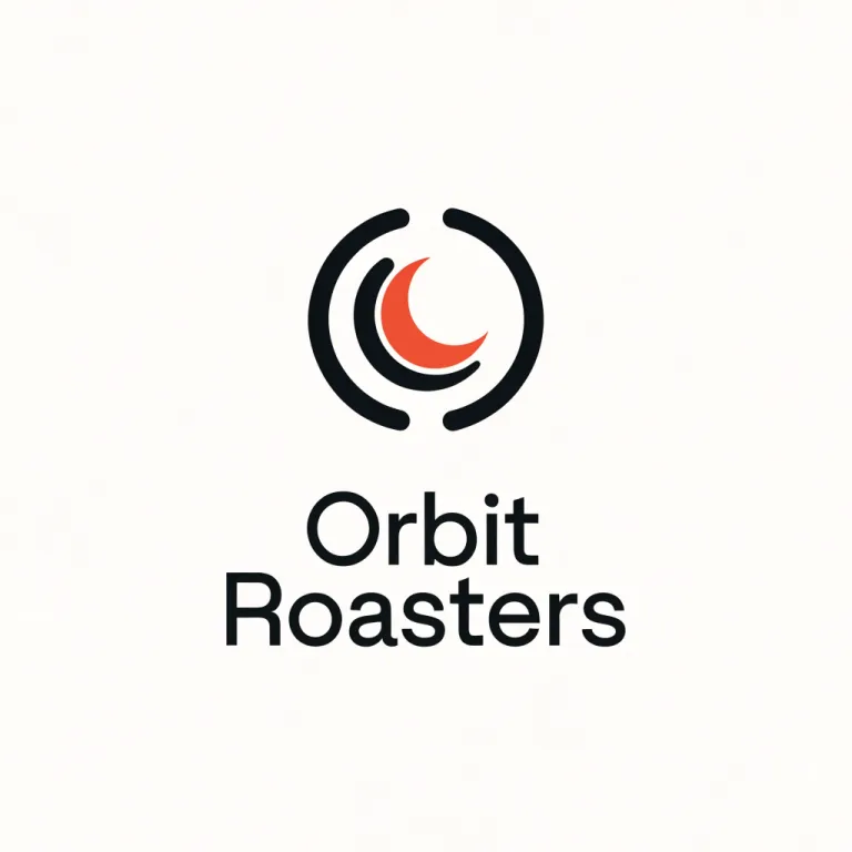 Recraft V4.1 Flash’s picture for “A minimalist logo for a coffee brand called "Orbit Roasters", flat vector, two colours, the name clearly lettered”